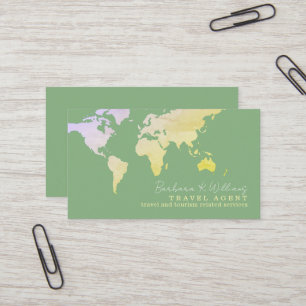 Elegante Travel Agent Salbei-Green Business Card Visitenkarte