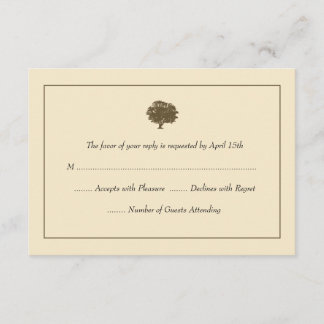 Elegante Tree Wedding RSVP Cards Karte