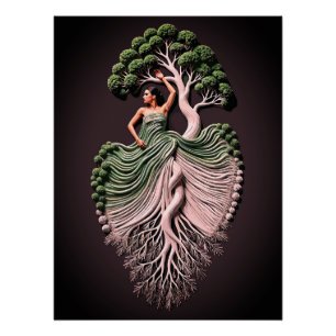 Elegante Tree Woman Wine tasting in der Fattoria M Poster