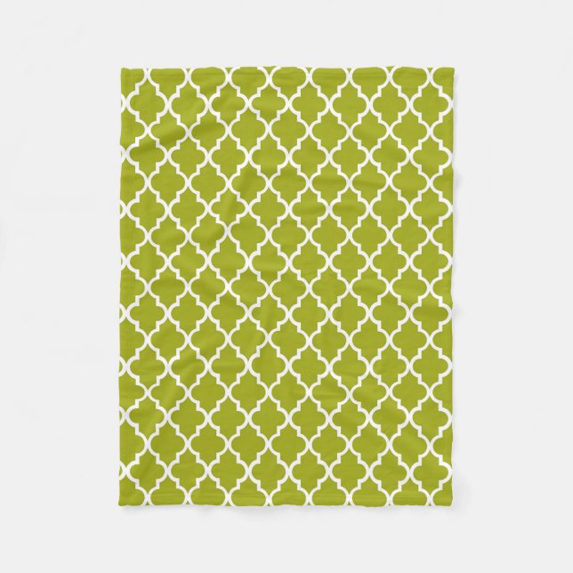 Elegante, trendige, erfrischende Kalkgrüne Quarref Fleecedecke (Vorderseite)