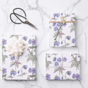 Elegante trendige florale, nahtlose Muster Geschen Geschenkpapier Set