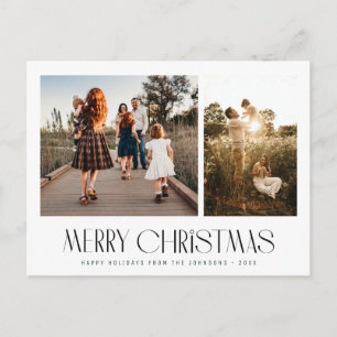 Elegante, trendige Foto Weihnachtskarte Postkarte