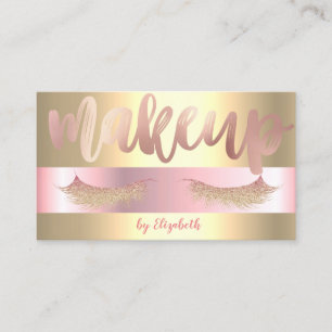 Elegante Trendige Glitzernde Wimpern, Gold Masken Visitenkarte