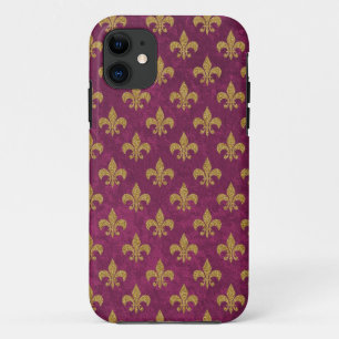 Elegante trendige Imitate Samt und Gold Fleur-de-L Case-Mate iPhone Hülle
