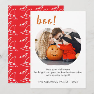 Elegante trendige Kürbisform-Foto Halloween Feiertagskarte