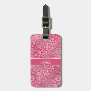 Elegante trendige Paisley-Blumenmuster-Abbildung Gepäckanhänger