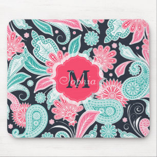 Elegante trendige Paisley-Blumenmuster-Illustratio Mousepad