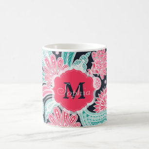 Elegante trendige Paisley-Blumenmuster-Illustratio Tasse