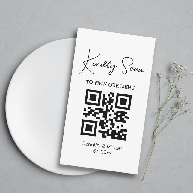 elegante trendige qr Code Hochzeitskarte Mitteilungskarte (Von Creator hochgeladen)