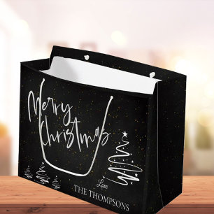 Elegante trendige Tafel Weihnachtsgrüße Große Geschenktüte