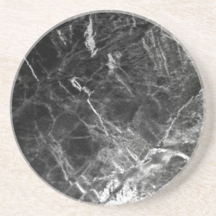 Elegante, trendige Vorlage für schwarzen Marmor pe Getränkeuntersetzer
