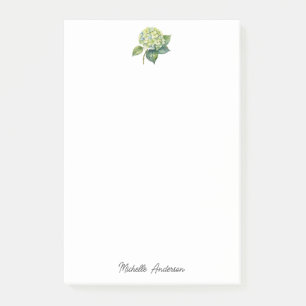 Elegante trendige Wasserfarbe Hortensien-Blumen Post-it Klebezettel