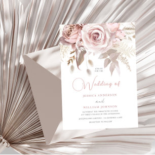 Elegante Trendy Dusty Rose Blush Spring Wedding Einladung