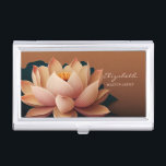 Elegante Trendy Girly, Lotus Blume Visitenkarten Dose<br><div class="desc">Schöner Lotus auf braunem Hintergrund. Ein elegantes und raffiniertes Design. Die perfekte coole Geschenkidee für sie zu jedem Anlass.</div>