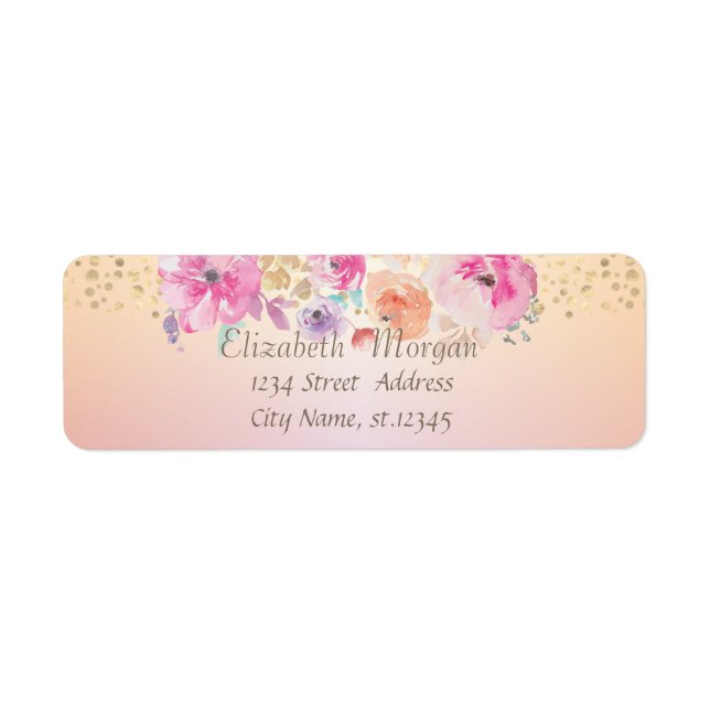 Elegante Trendy Gold Confetti, Blume (Vorne)
