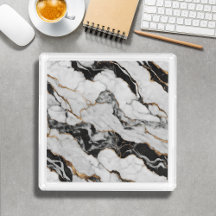 Elegante Trendy Gold Schwarz-weiß Marble