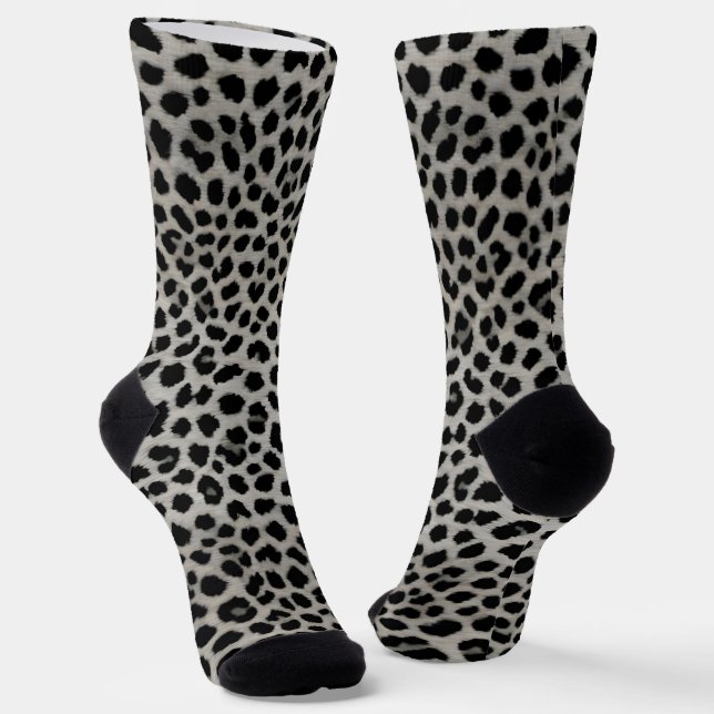 Elegante Trendy Luxury White Leopard Collection Socken (Gewinkelt)
