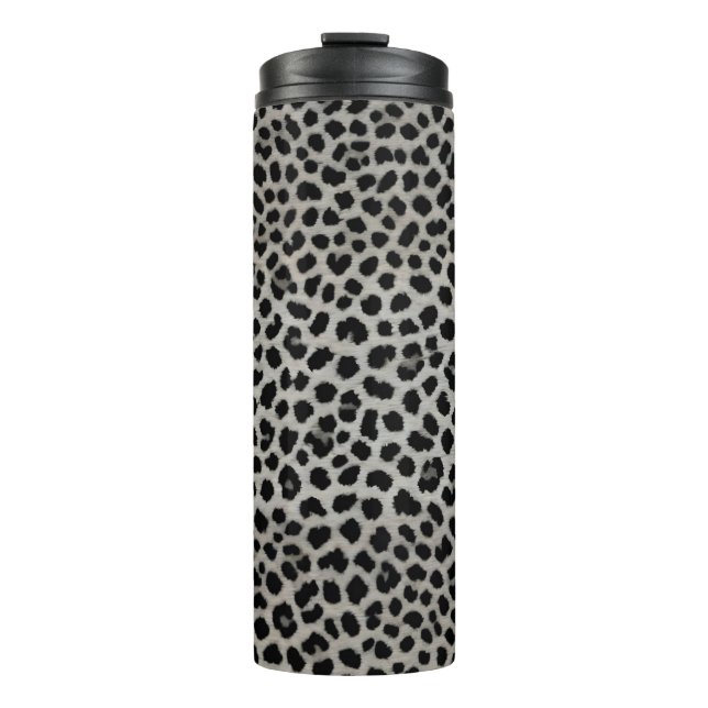 Elegante Trendy Luxury White Leopard Collection Thermosbecher (Vorderseite)