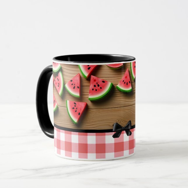 Elegante Trendy Moderner Chic Wassermelone Tasse (Vorderseite Links)