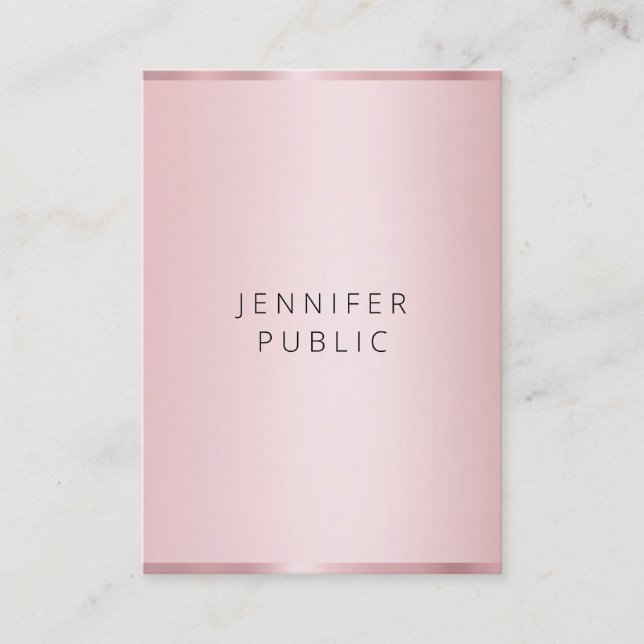Elegante trendy Rose Gold Template Beruflich Visitenkarte (Vorderseite)
