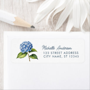 Elegante Trendy Watercolor Hydrangea Rücksendeadre