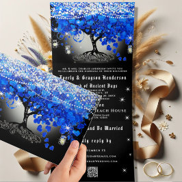 Elegante Tri-Fold Heart Leaf Hochzeit beinhaltet U Dreifach Gefaltete Einladung
