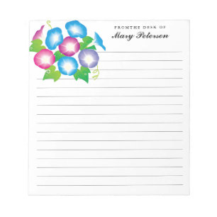 Elegante Trichterwindenblumen Personalisiert Notizblock