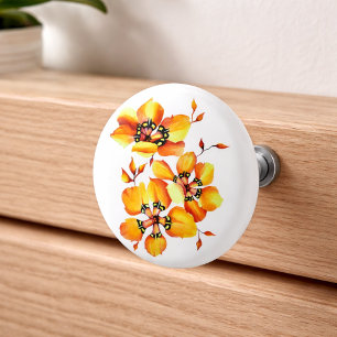 Elegante Tricolor Blume Harlequin Pflanze Keramikknauf