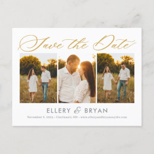 Elegante Trio bearbeitbare Farbe Save the Date Pos Postkarte