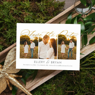 Elegante Trio bearbeitbare Farbkarte Save the Date Einladung