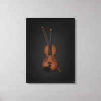 Elegante Trompe L'oeil Violin & Bow auf 18x24 Schw