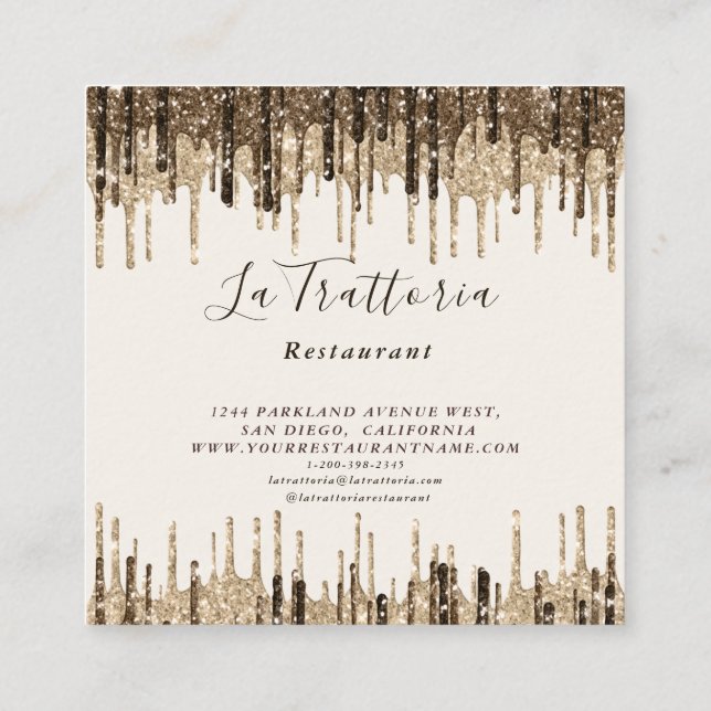 Elegante Tropfen Rodelbahn mit Aussicht Quadratische Visitenkarte (Rückseite)