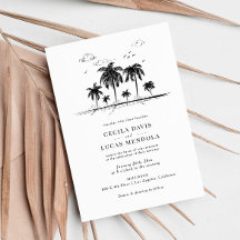 Elegante Tropical Beach Palm Tree Wedding