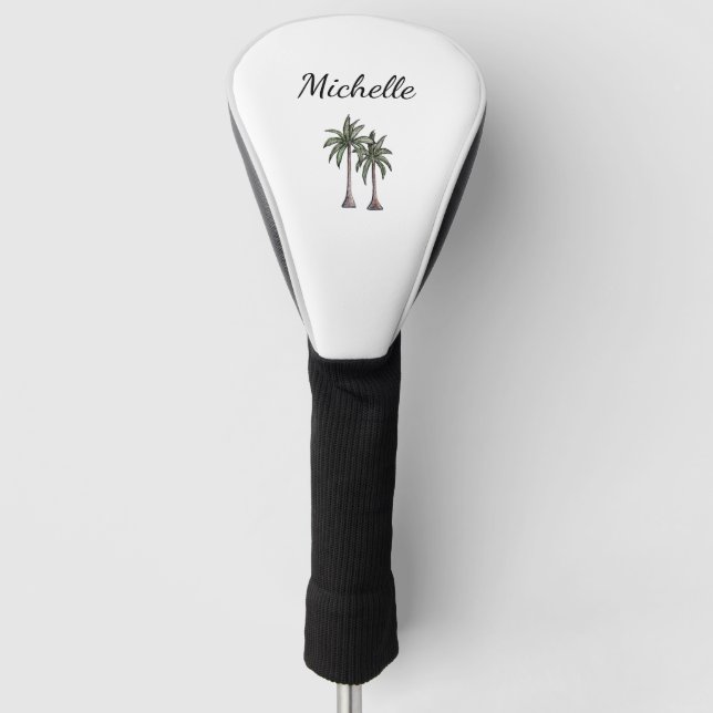 Elegante Tropical Beach Palm Trees Golf Headcover (Vorderseite)