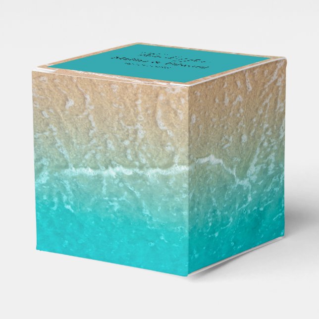 Elegante Tropical Beach Wedding Favor Box Geschenkschachtel (Vorderseite)