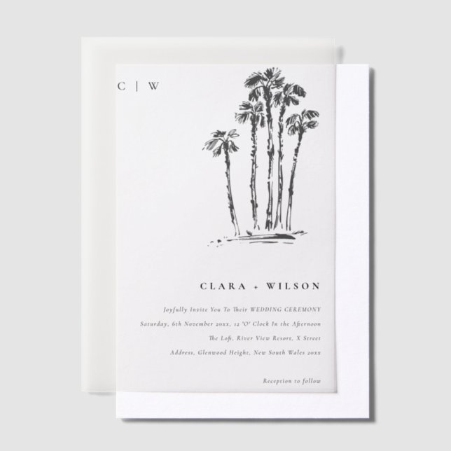 Elegante Tropical Coastal Palm Tree Hochzeit (Versetzt)