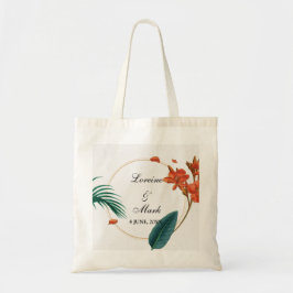 Elegante Tropical Floral Wedding Tragetasche