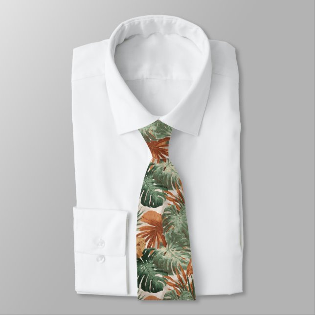 Elegante Tropical Floral zum Vatertag Krawatte (Gebunden)