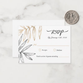 Elegante Tropical Greenerity Wedding RSVP Card Mitteilungskarte