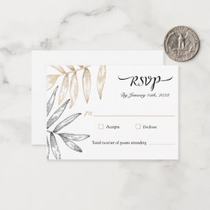 Elegante Tropical Greenerity Wedding RSVP Card Mitteilungskarte