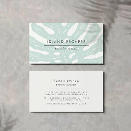 Elegante Tropical Monstera Leaf Visitenkarte