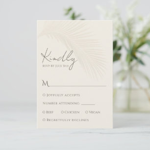 Elegante Tropical Palm Leaf UAWG Response Card RSVP Karte