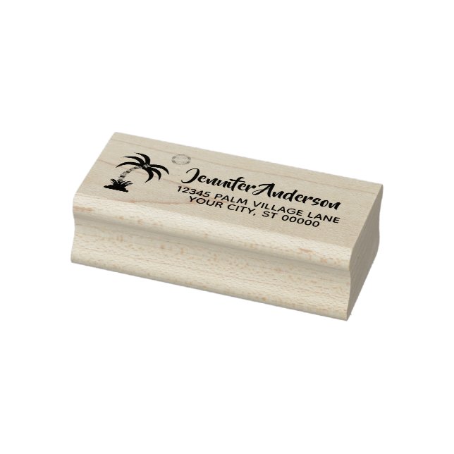 Elegante Tropical Palm Tree Rücksendeadresse Gummistempel (Stempel)