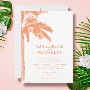 Elegante Tropical Palm Tree Wedding Einladung