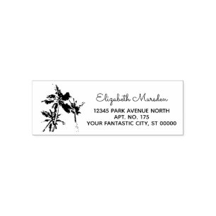 Elegante Tropical Palm Trees Wedding Rücksendeadre Permastempel