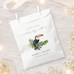 Elegante Tropical Rainforest Toucan Hochzeit Geschenktütchen