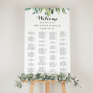 Elegante tropische, alphabetische Sitzkarte Poster