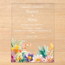 Elegante tropische Aquarell-Blumenhochzeit