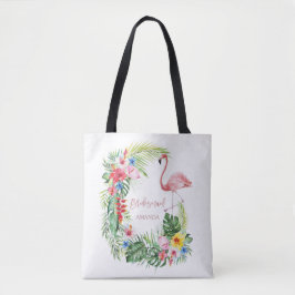 Elegante tropische Blume Flamingo Bridesmaid