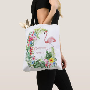 Elegante tropische Blume Flamingo Bridesmaid